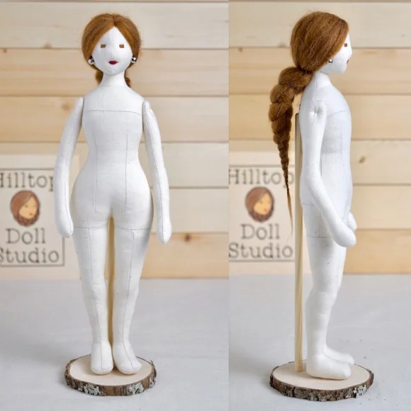 Fabric Doll "Clara" Handcrafted Textile Cloth Heirloom Primitive Doll - Picture 6 of 14